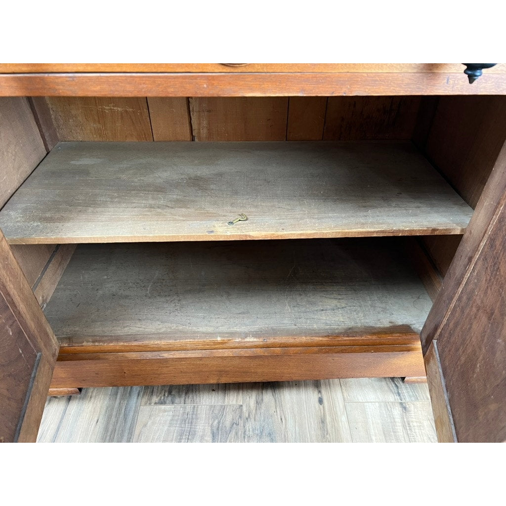 Antique Eastlake Victorian Walnut Marble Top Commode c. 1900