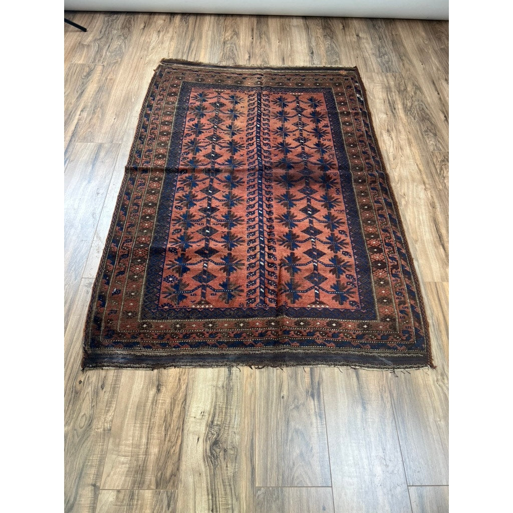 Antique Afghan Baluch Rug c. Late 19th Century 3’7 x 5’4