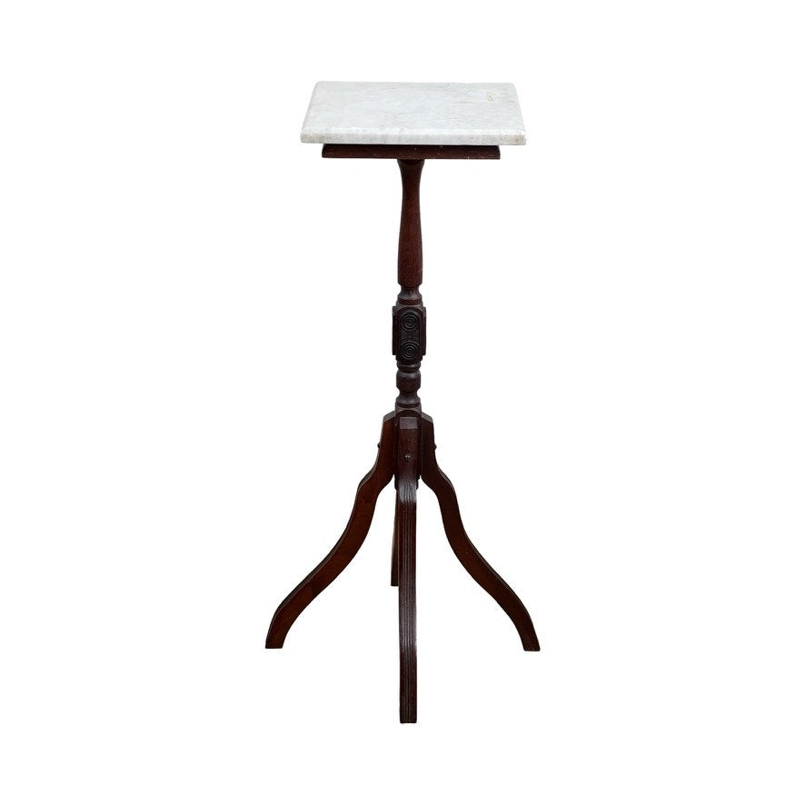 marble plant stands Antique Victorian Marble Top Plant Stand c. Late 19th Century