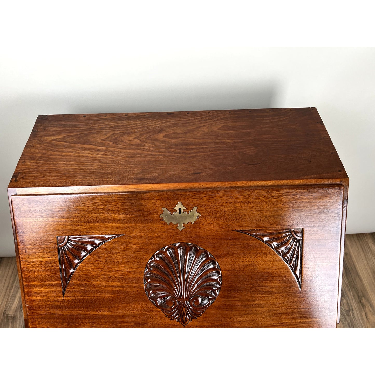 Antique Chippendale Style Mahogany Block Front Secretary c. 1910