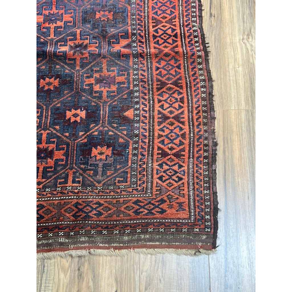Antique Baluch Khorasan Runner with Repeating Octagonal Medallions c. Late 19th Century – 2’10 x 9’1