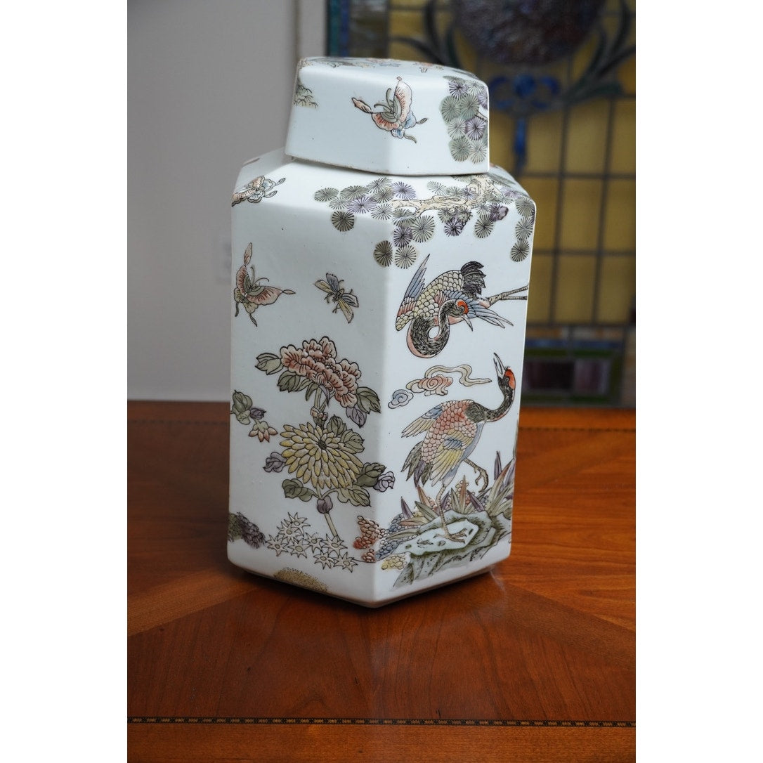 Antique Large Famille Rose Chinese Export Ginger Jar
