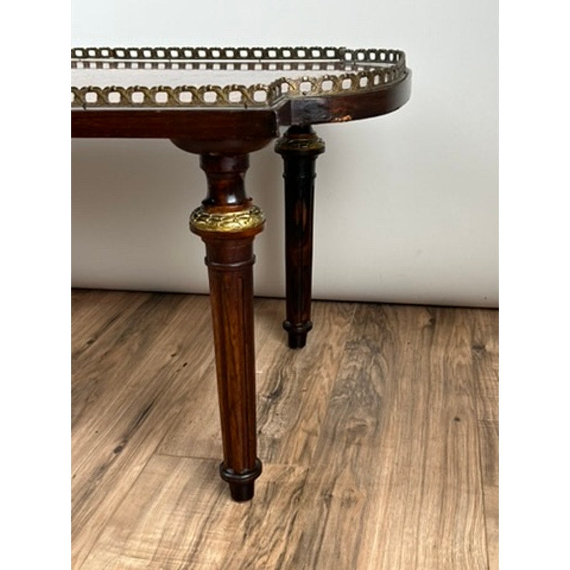 Antique rosewood marquetry coffee table, c.19th century, Louis XVI style, in nice antique condition.