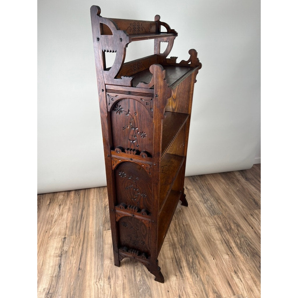 Antique Eastlake Victorian Chestnut Book Shelf c. 1890