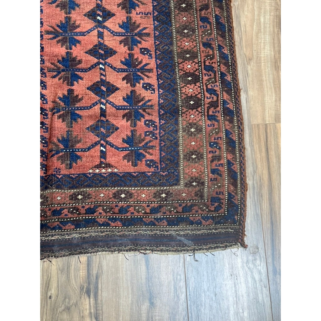 Antique Afghan Baluch Rug c. Late 19th Century 3’7 x 5’4