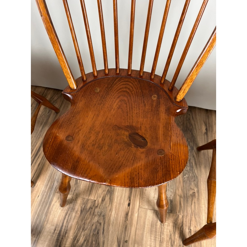 Vintage Set of Four D.R. Dimes Bow Back Windsor Chairs (Bamboo)