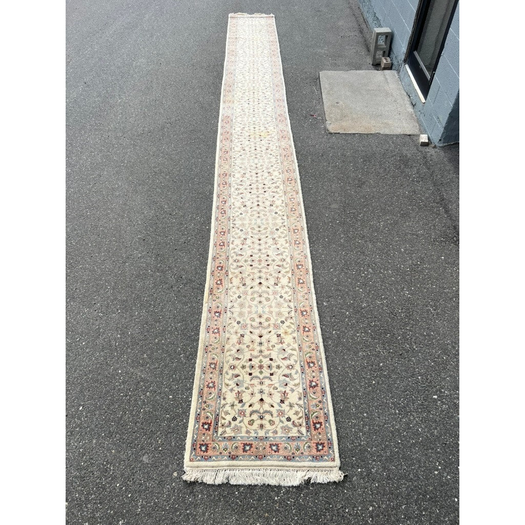 Vintage Nain Style Runner Rug with Ivory Field – c. Late 20th Century, 2’6 x 23’9