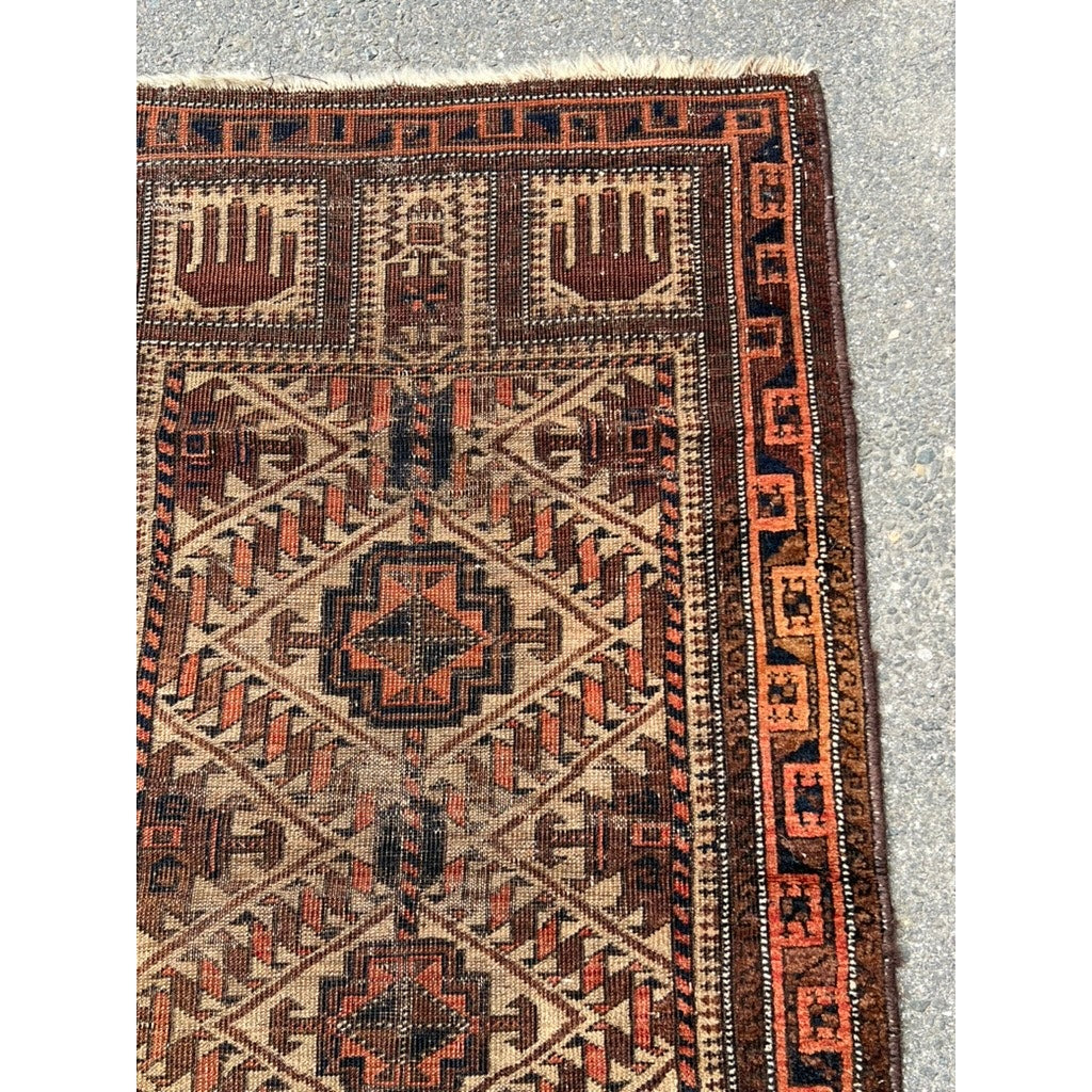 Antique Northeast Persian Baluch Prayer Rug c. Mid 19th Century 2’5 x 4’6