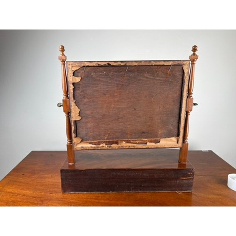 Antique Federal shaving mirror with original glass plate and patina