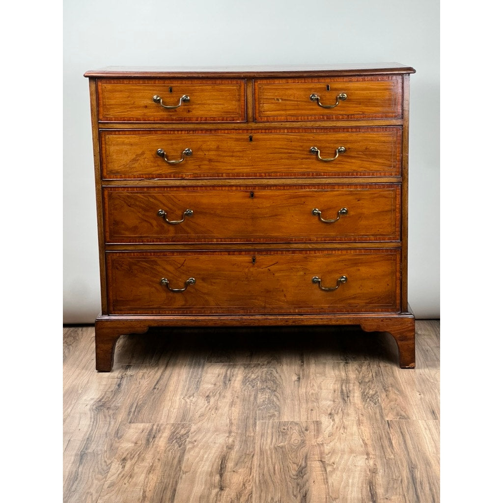 Antique George III Mahogany Edge Banded Two Over Three Chest of Drawers c. 1800
