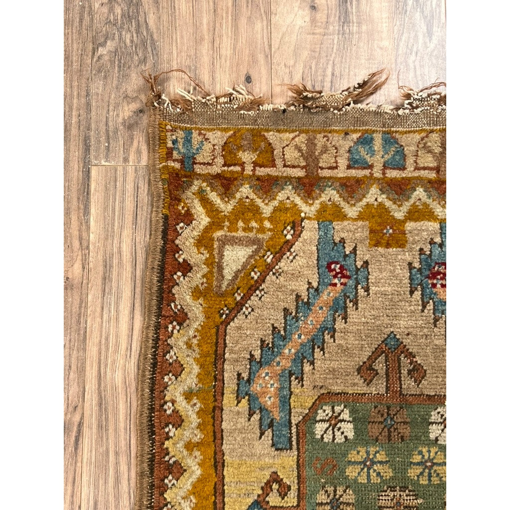 Antique Turkish Konya Yastik Tribal Rug c. Late 19th Century 1’8 x 2’9