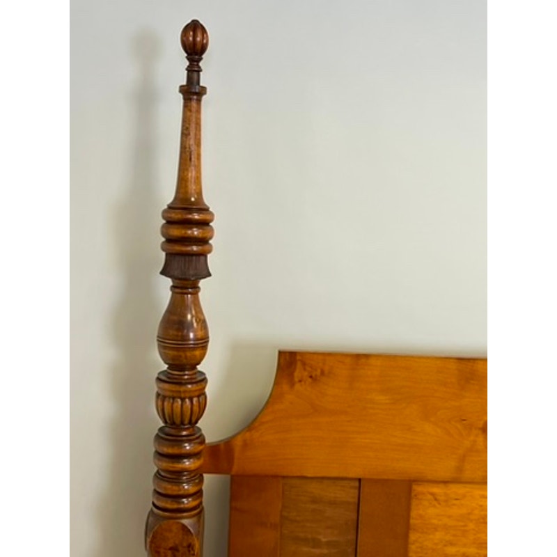Antique 19th Century Sheraton Field Bed Resized to King by Leonards New England Seekonk, MA