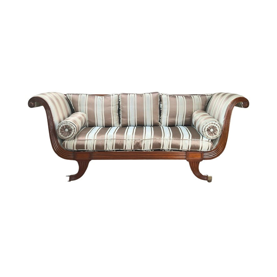 Vintage David Salmon Furnishers Mahogany Regency Style Sofa