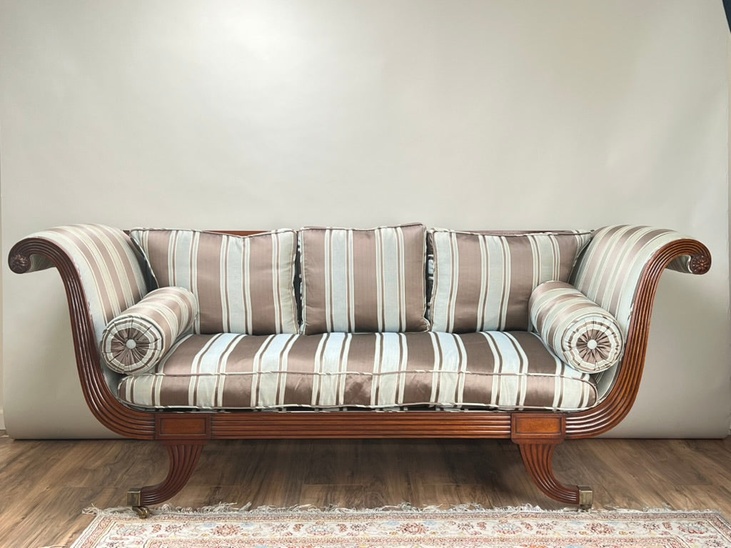 Vintage David Salmon Furnishers Mahogany Regency Style Sofa