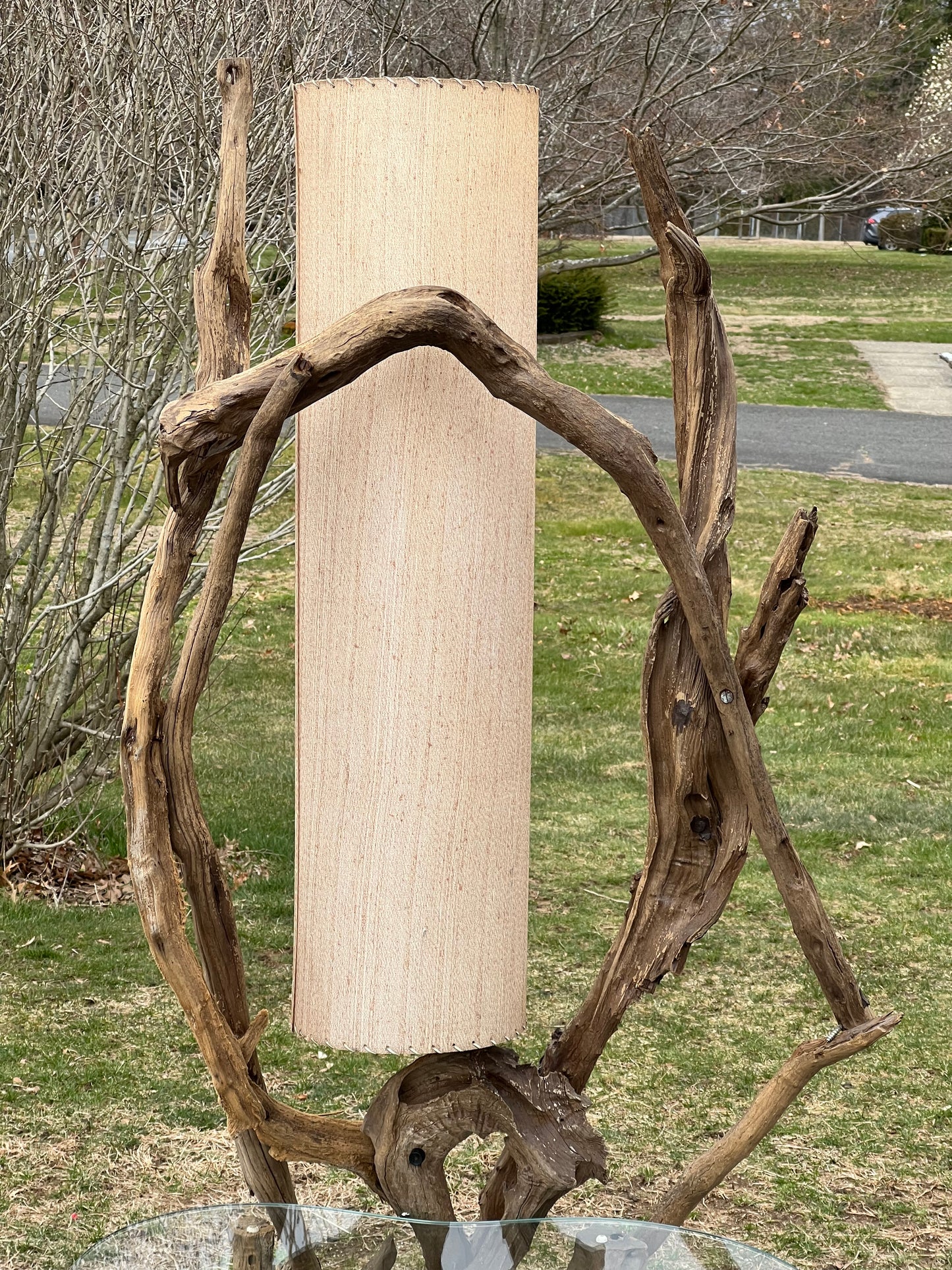 Mid-Century Driftwood Lamp Table