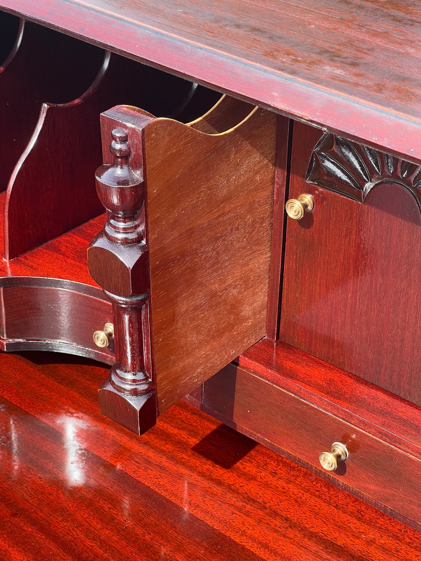 Vintage Solid Mahogany Governor Winthrop Slant Front Secretary by Maddox