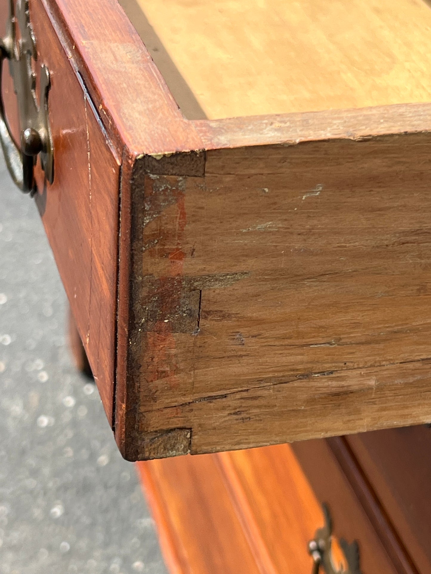Antique Chippendale Pine Four Drawer Chest with Graduated Drawers