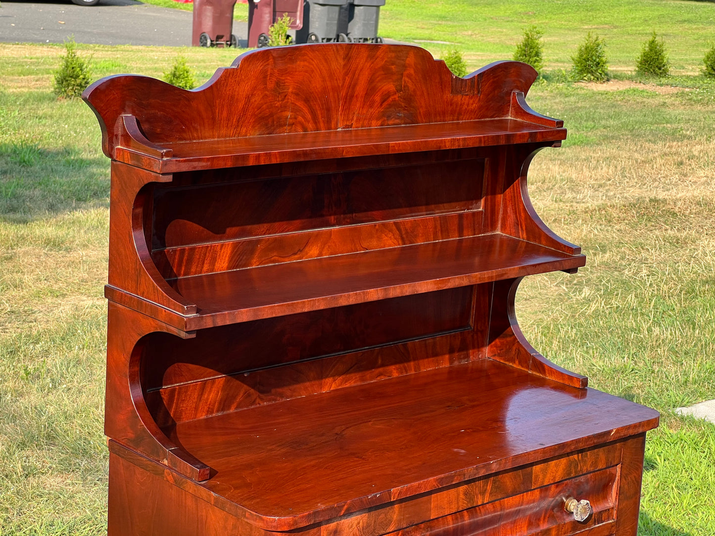 Antique American Empire Flame Mahogany Diminutive Cupboard