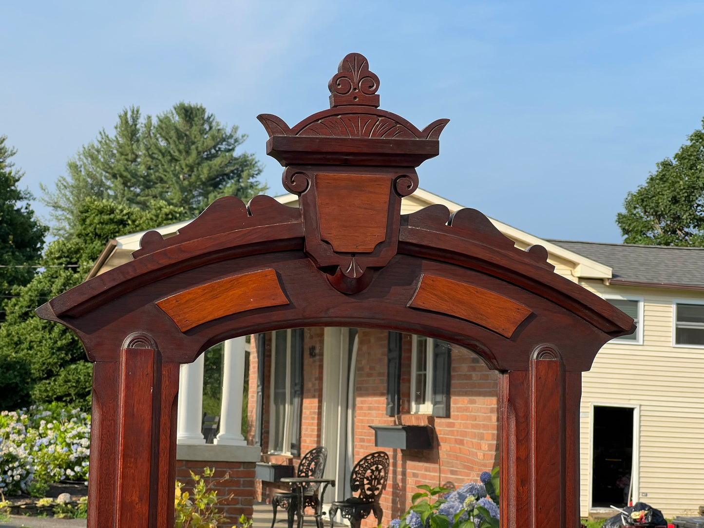 Antique Victorian Marble Top Walnut Chest with Mirror