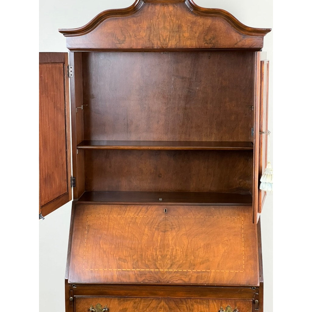 Vintage Mahogany Queen Anne Slant Front Secretary by Maddox c. 1950