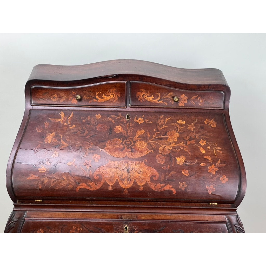 Antique Late 19th Century Dutch Marquetry Ladies Writing Desk