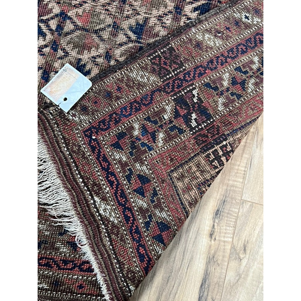 Antique Baluch Prayer Rug with Star Lattice Field, Northeast Persia, c. Late 19th Century – 2’10 x 5’