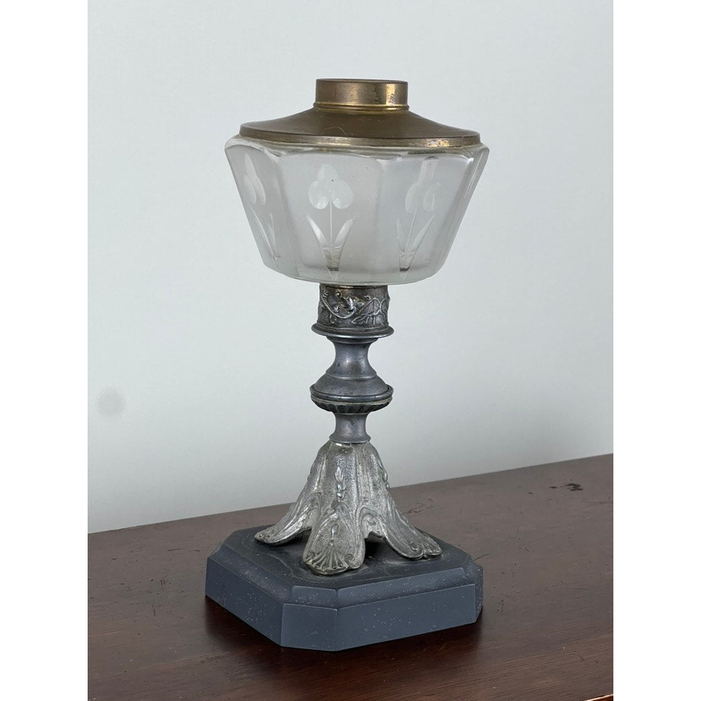 Antique Victorian Spelter Oil Lamp c. Late 19th Century