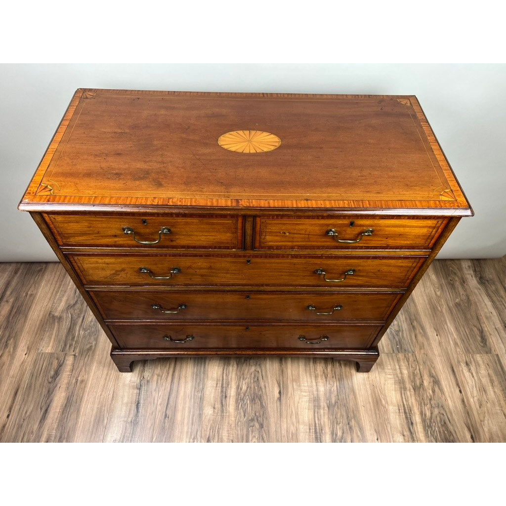 Antique George III Mahogany Edge Banded Two Over Three Chest of Drawers c. 1800