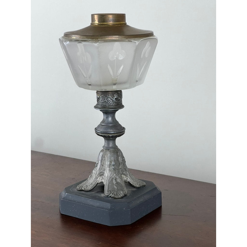 Antique Victorian Spelter Oil Lamp c. Late 19th Century