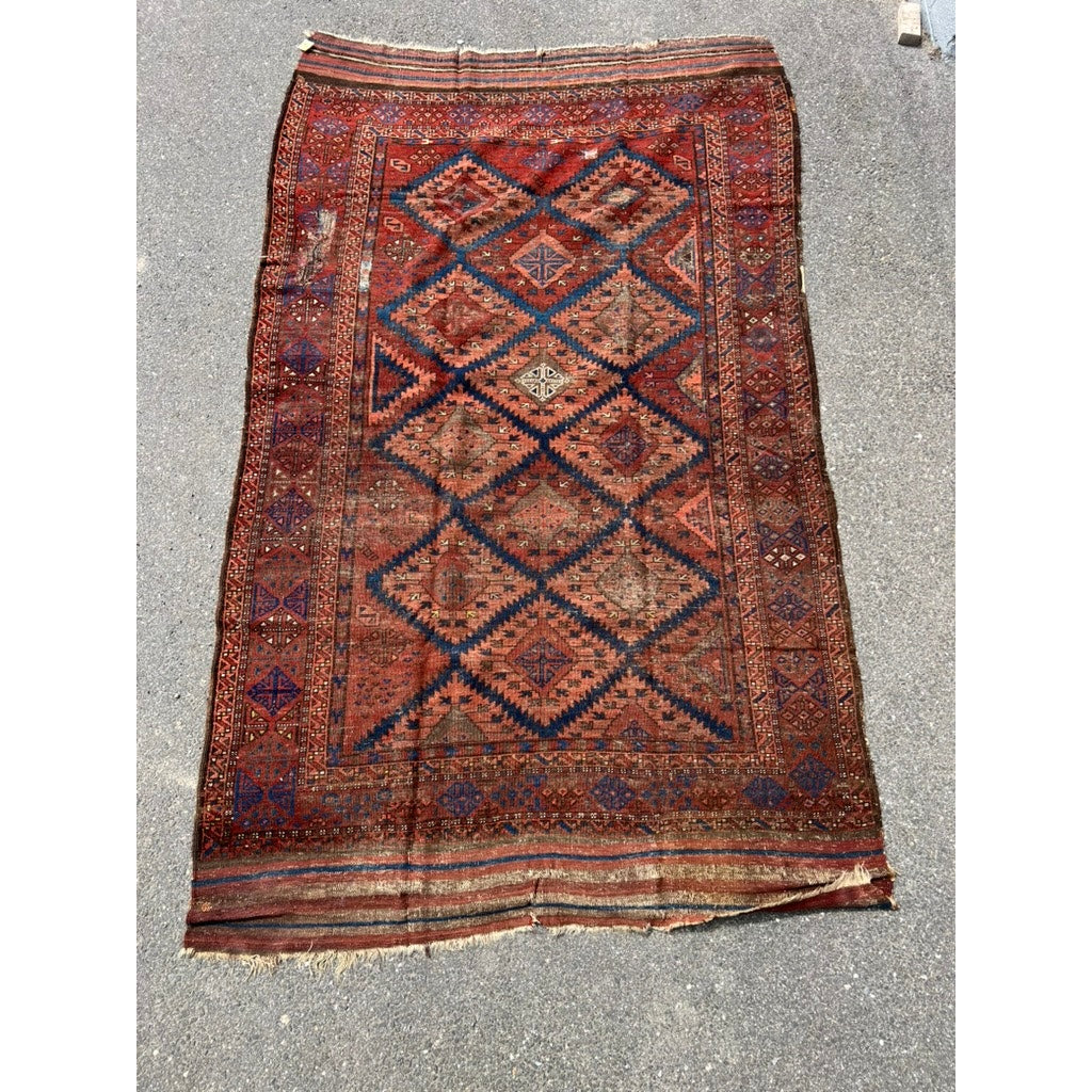 Antique Afghan Baluch Rug c. Mid 19th Century 5’4 x 8’8