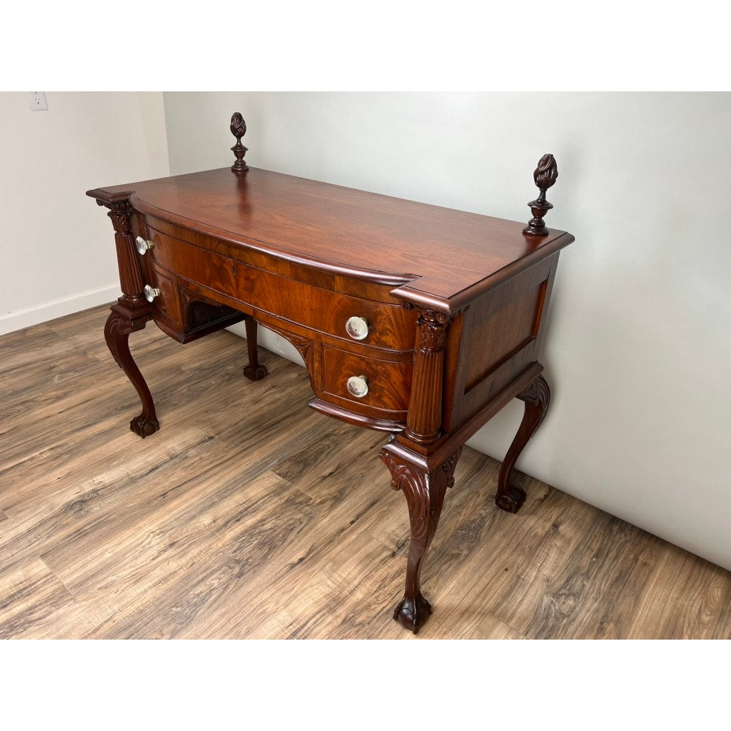 Antique George IV Chippendale Flame Mahogany Buffet c. Mid 19th Century