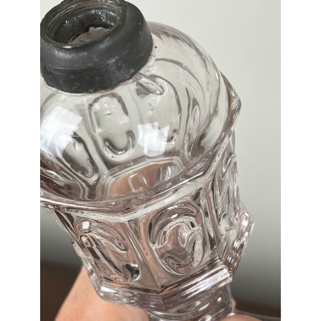 Antique Boston Sandwich Glass Whale Oil Lamp c. Mid 19th Century