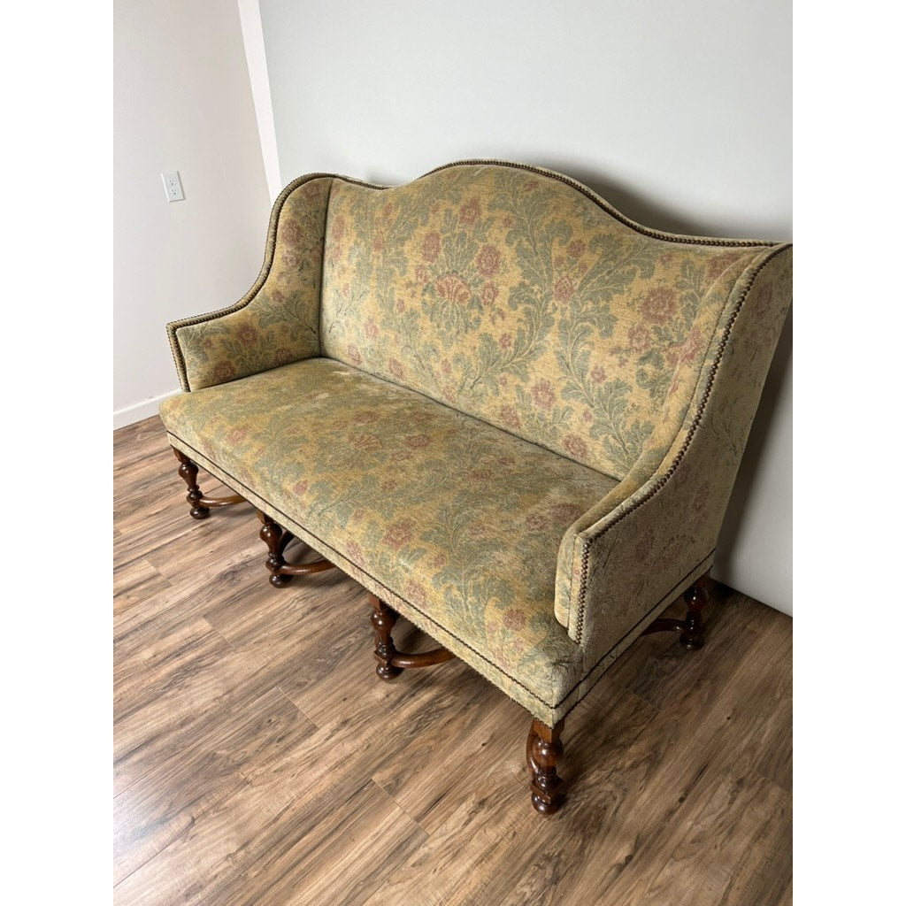 Antique French Louis XIV Style Highback Settee c. Late 19th Century