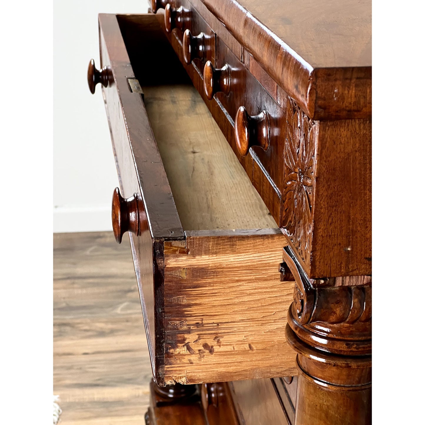 Antique Late Federal Mahogany Paw Foot Chest of Drawers c. 1840