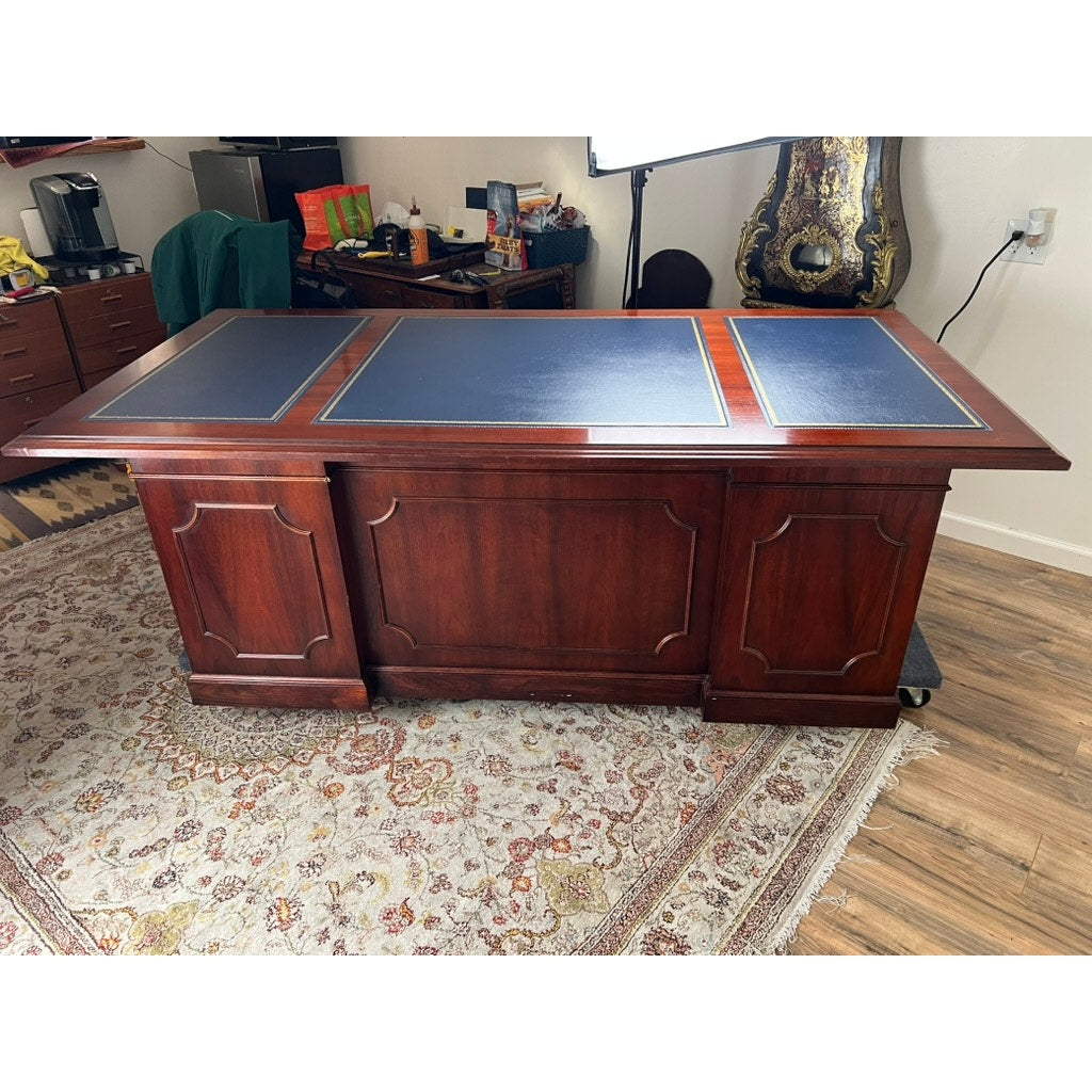 Vintage Mahogany Executive Desk by Kimball Purportedly Formerly Belonging to the CEO of MassMutual