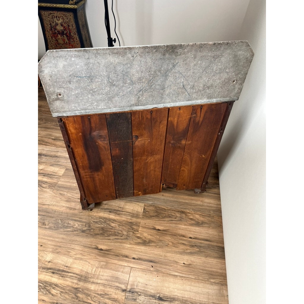 Antique Eastlake Victorian Walnut Marble Top Commode c. 1900
