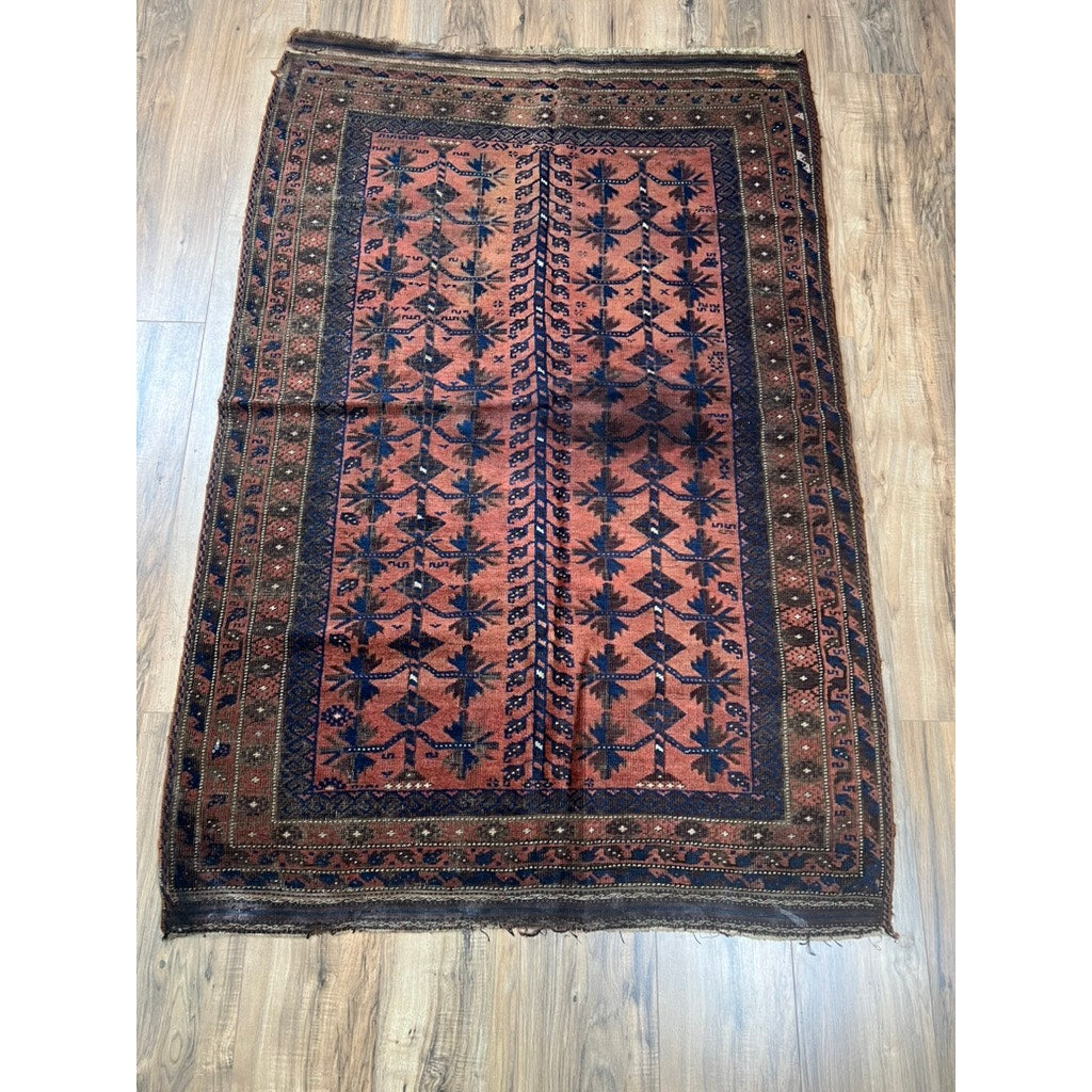 Antique Afghan Baluch Rug c. Late 19th Century 3’7 x 5’4