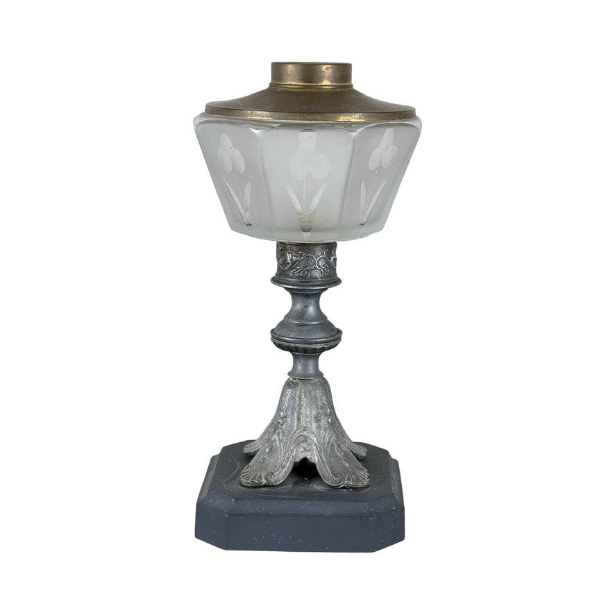 Antique Victorian Spelter Oil Lamp c. Late 19th Century