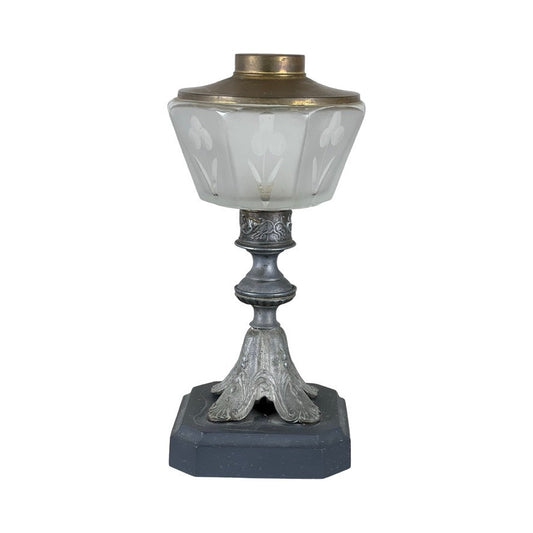 Antique Victorian Spelter Oil Lamp c. Late 19th Century