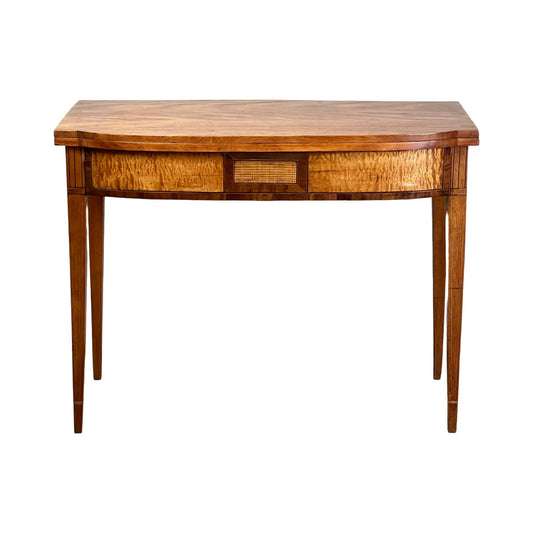 Antique Federal Hepplewhite Tiger Maple Game Table c. 1830