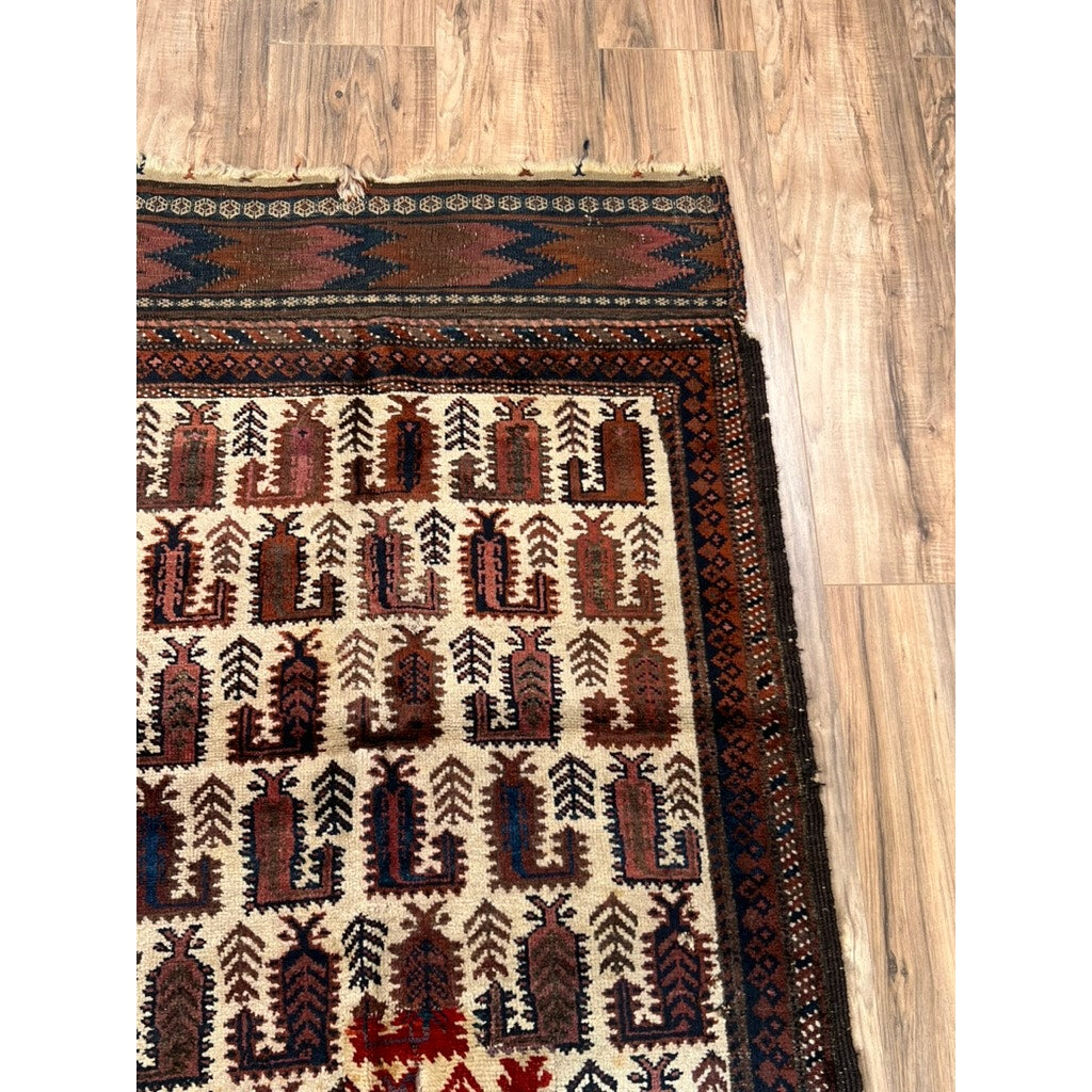 Antique Afghan Baluch Rug c. Late 19th Century 2’10 x 4’8