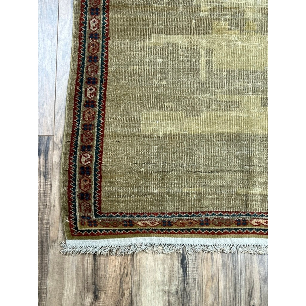 Antique Anatolian Village Runner Rug with Olive Abrash Field, c. Early 20th Century – 2’4 x 5’9