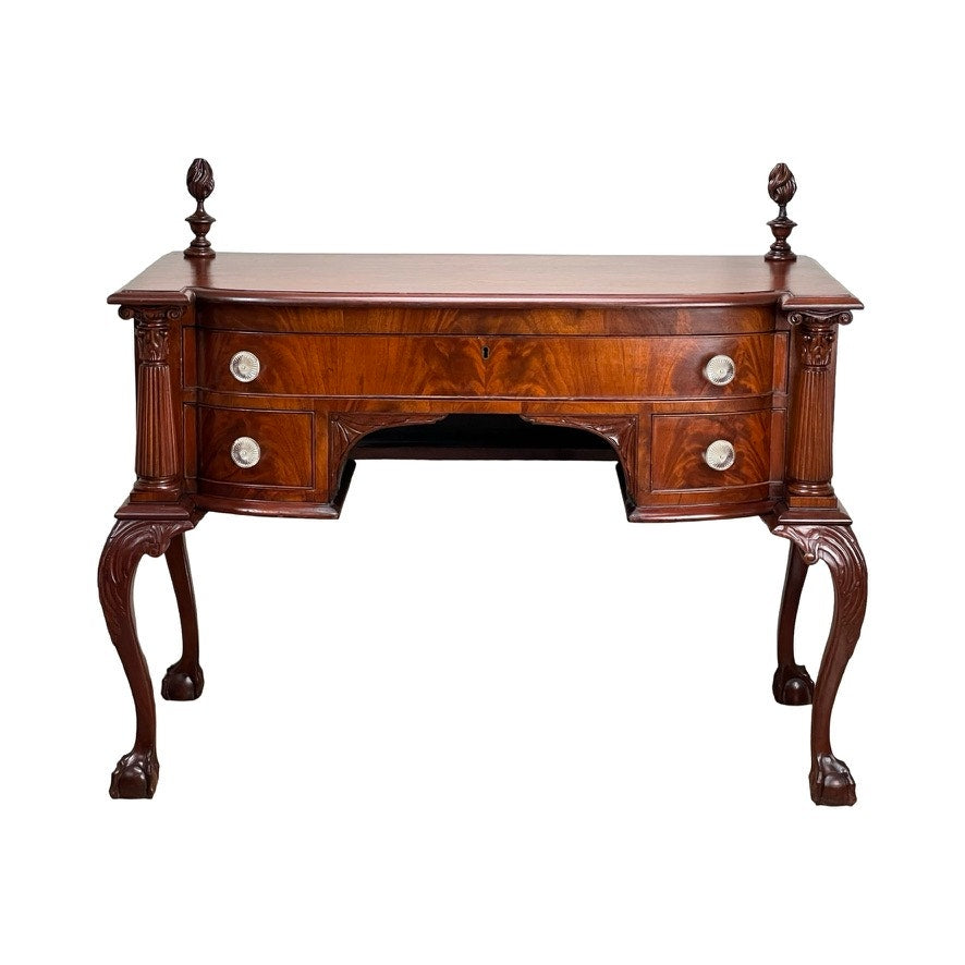 Antique George IV Chippendale Flame Mahogany Buffet c. Mid 19th Century