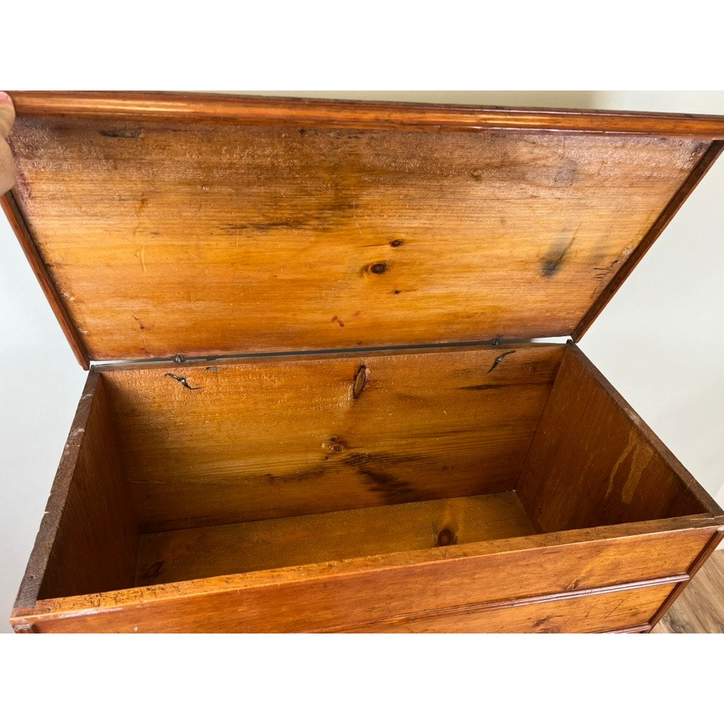 Antique Pine Chippendale Two Drawer Blanket Chest c. Late 18th Century