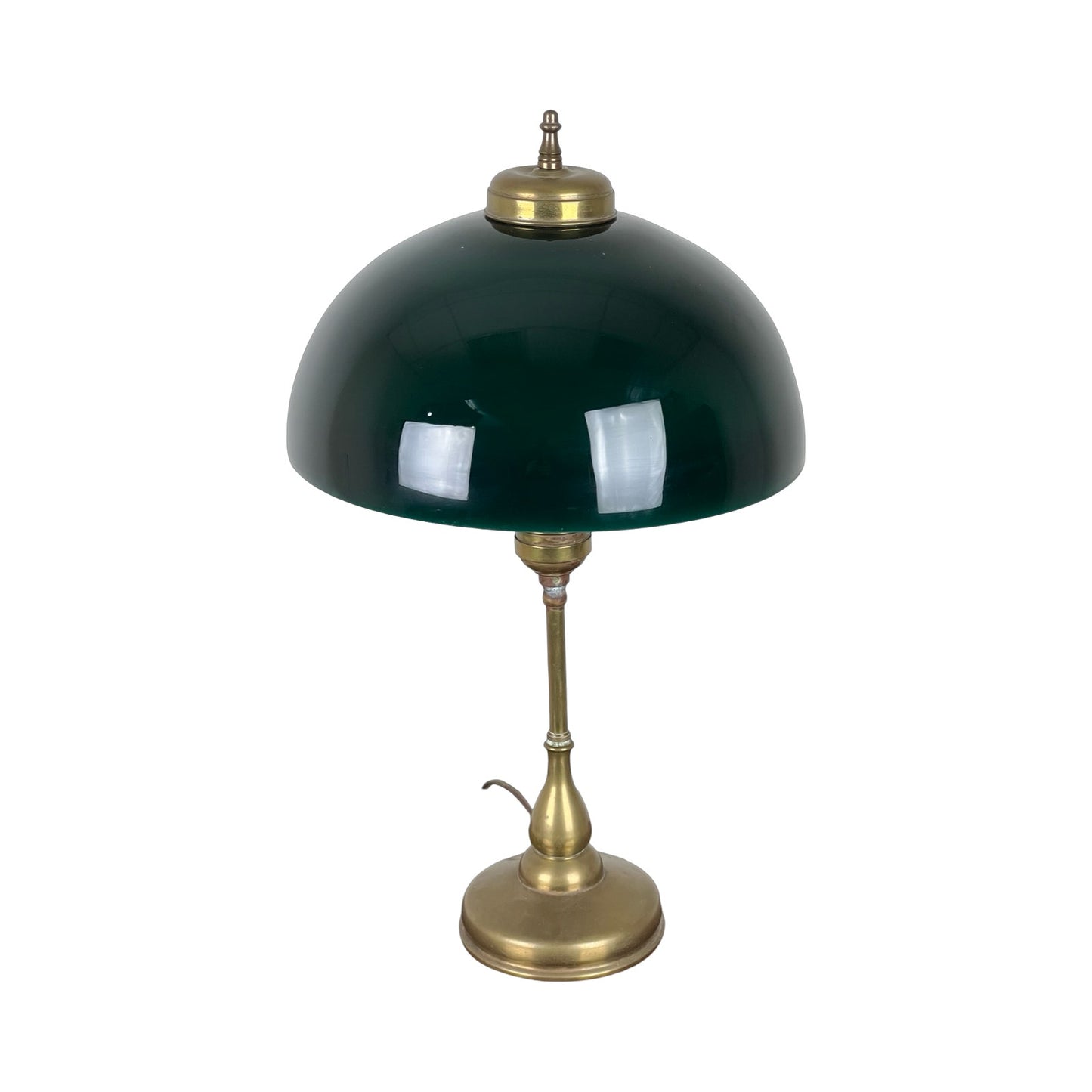 Antique Bankers Green Shade Emeralite Style Desk Lamp c. Early 20th Century