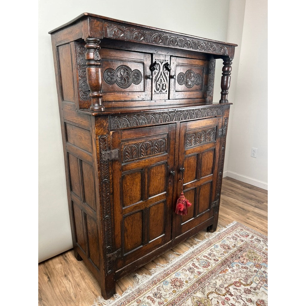 Antique Elizabethan Tudor Oak Court Cupboard c. Late 16th Century