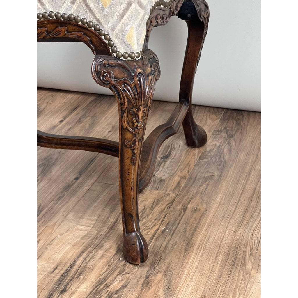 Antique French Régence Style Carved Mahogany Arm Chair, c. Early 19th Century