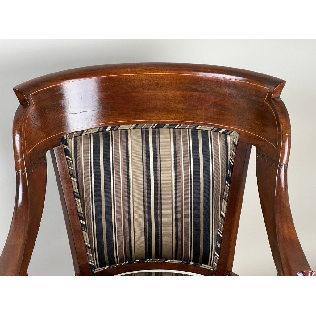 Vintage Mahogany Edwardian Style Lions Head His and Hers Parlor Chairs