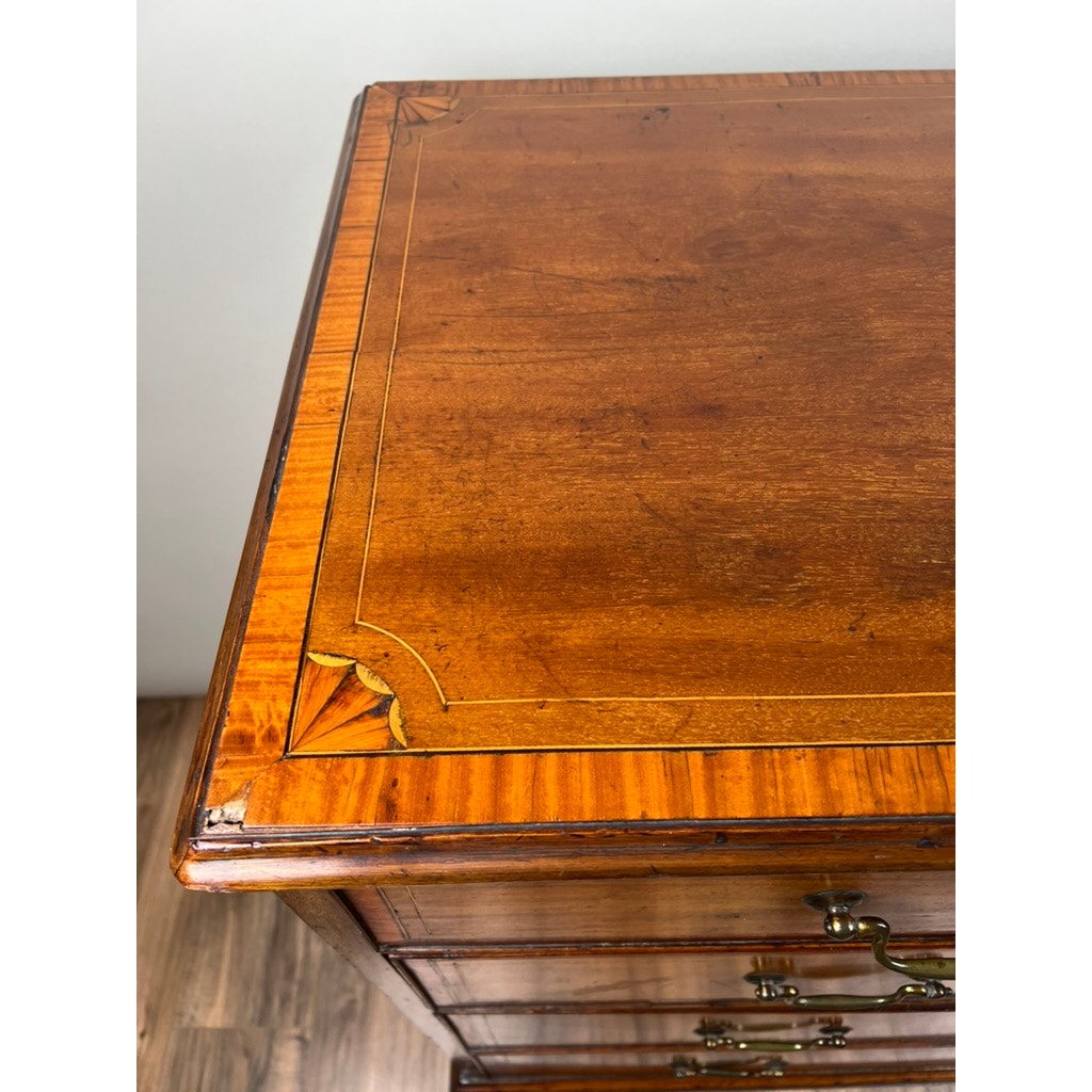 Antique George III Mahogany Edge Banded Two Over Three Chest of Drawers c. 1800