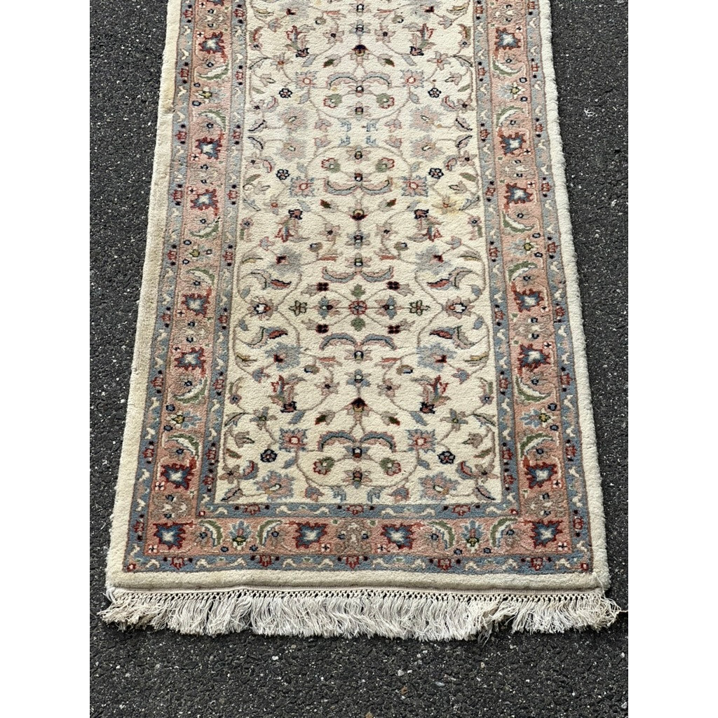 Vintage Nain Style Runner Rug with Ivory Field – c. Late 20th Century, 2’6 x 23’9